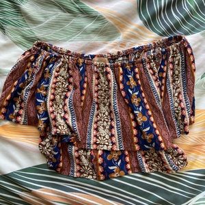 Band of Gypsies Floral/tribal off the shoulder top